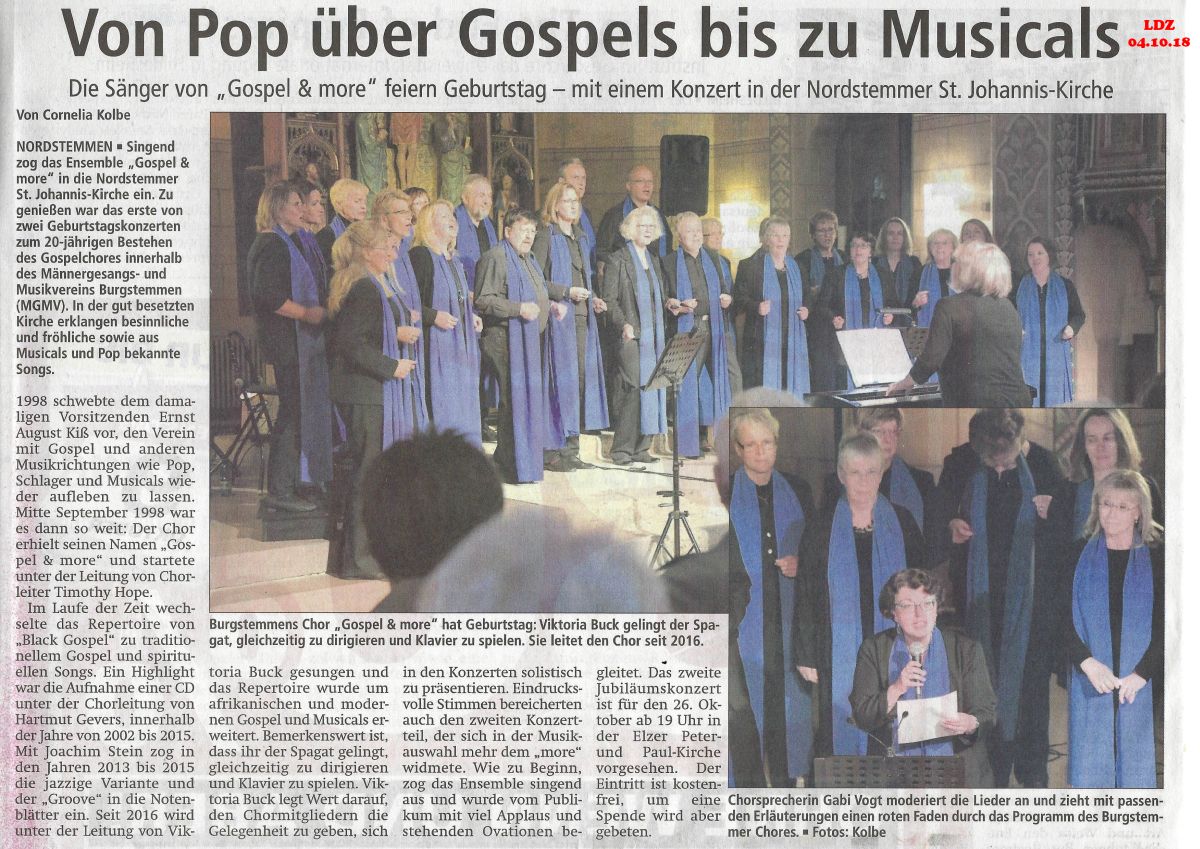 Gospel & more Konzert in Nordstemmen